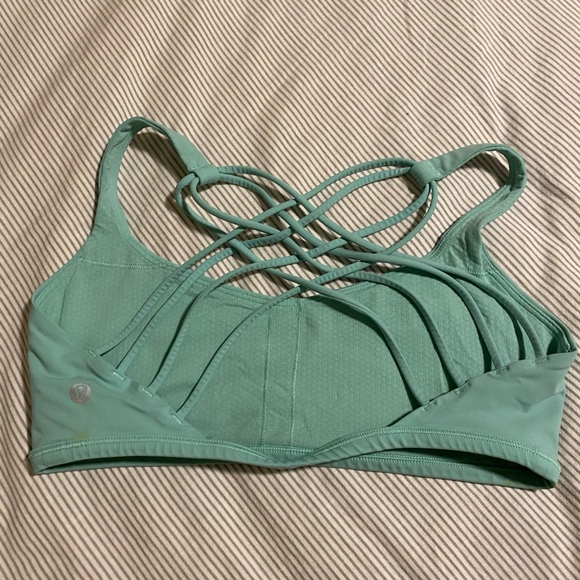 LULULEMON Sports Bra Turquoise Size S (US4/6) - Picture 2 of 2